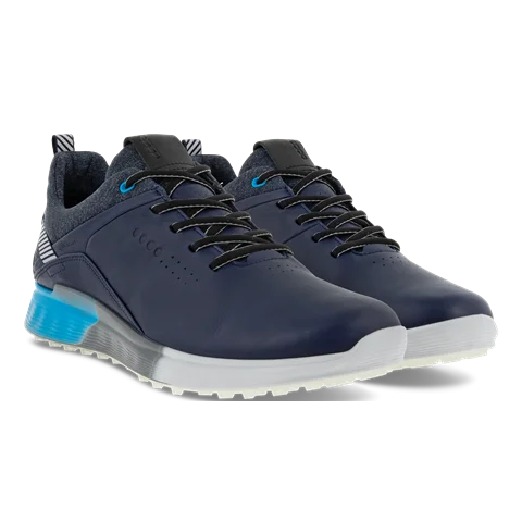 ECCO® Golf S-Three herre golfsko skinn med Gore-Tex - Marineblå - Pair