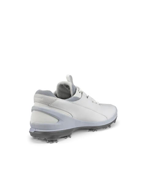 Męskie wodoodporne skórzane buty do golfa z kolcami ECCO® Golf Biom Tour - Biały - B