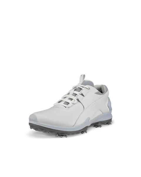 Męskie wodoodporne skórzane buty do golfa z kolcami ECCO® Golf Biom Tour - Biały - M