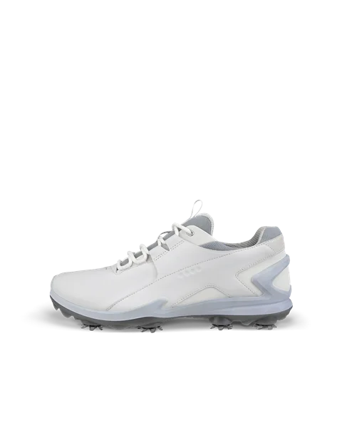 Męskie wodoodporne skórzane buty do golfa z kolcami ECCO® Golf Biom Tour - Biały - O