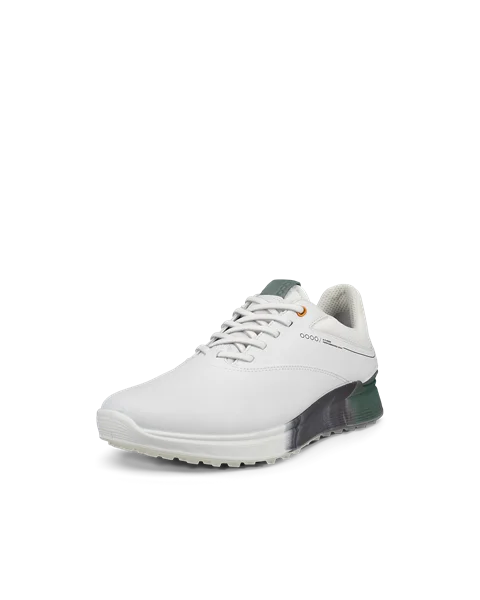 Męskie wodoodporne skórzane buty do golfa ECCO® Golf S-Three - Biały - M