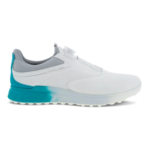 Męskie skórzane buty do golfa z Gore-Tex ECCO® Golf S-Three - Biały - Outside