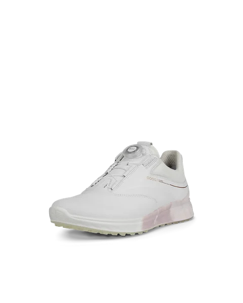 Damskie skórzane buty do golfa z Gore-Tex ECCO® Golf S-Three - Biały - M