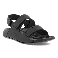 Boys' ECCO® Cozmo Leather Two Strap Sandal - Black - Main
