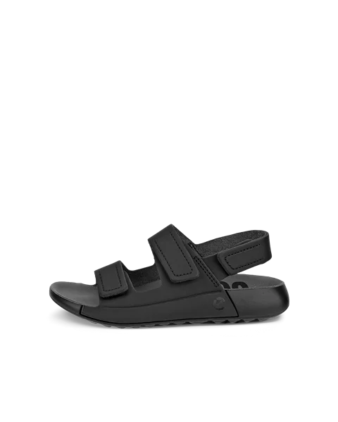 Kids' ECCO® Cozmo Leather Two Strap Sandal - Black - O