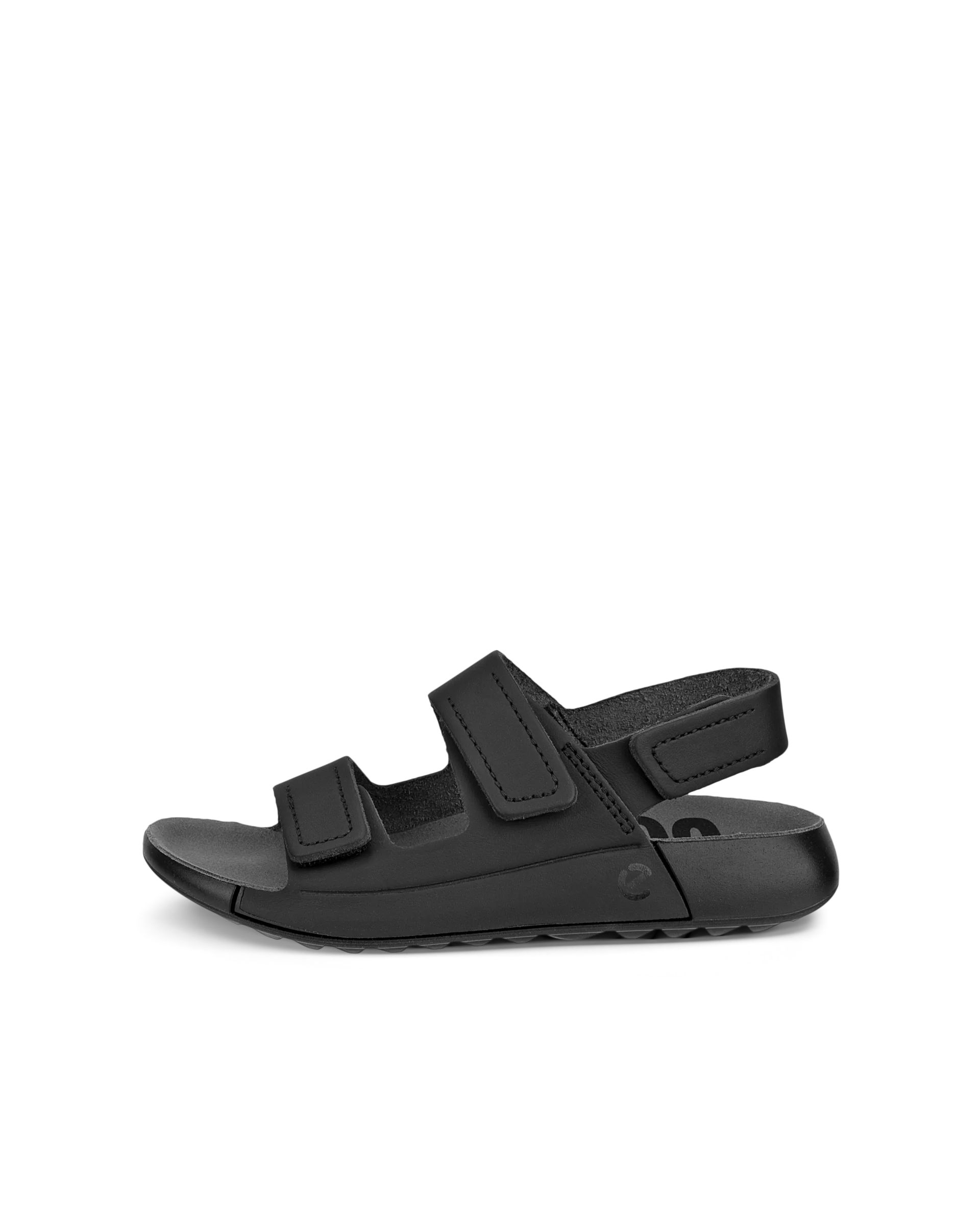 ECCO Cozmo K - Kids’ Leather Two Strap Sandal - Black - Size: 5 (EU 38)