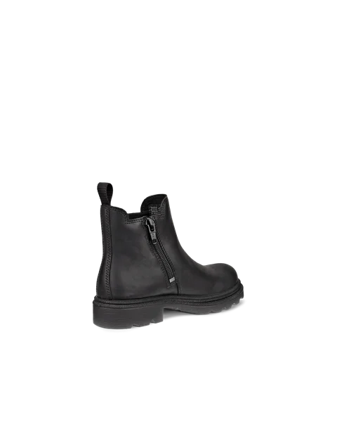 ECCO® Grainer botte Chelsea imperméable en cuir pour enfant - Noir - B