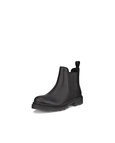 ECCO® Grainer botte Chelsea imperméable en cuir pour enfant - Noir - M