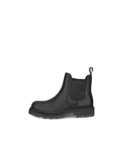 ECCO® Grainer botte Chelsea imperméable en cuir pour enfant - Noir - O