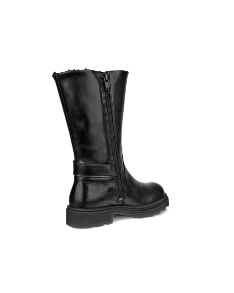 Kids' ECCO® Grainer Leather Waterproof High-Cut Boot - Black - B