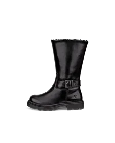 Kids' ECCO® Grainer Leather Waterproof High-Cut Boot - Black - O