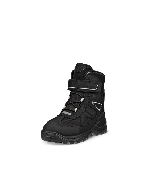 Kids' ECCO® Snow Mountain Nubuck Waterproof Winter Boot - Black - M