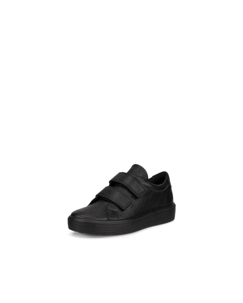 Kids' ECCO® Soft 60 Leather Trainer - Black - M