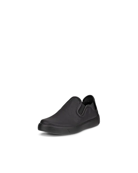 ECCO® Street 1 dječje kožne cipele bez vezica - Crno - M