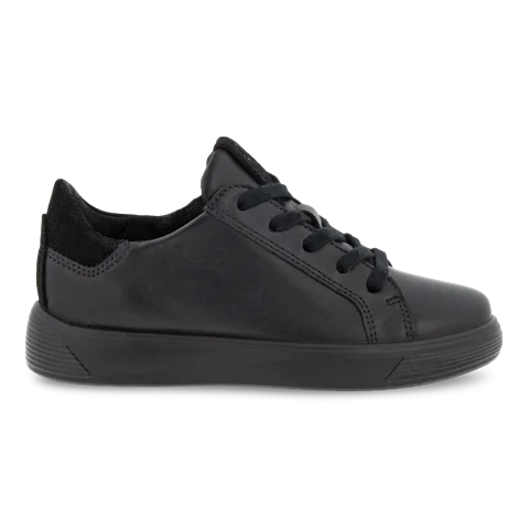 ECCO® Street 1 fiú bőr sneaker - FEKETE  - Outside