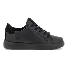 Boys' ECCO® Street 1 Leather Trainer - Black - Outside