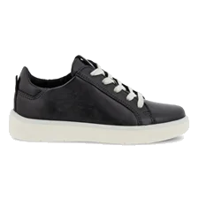 Boys' ECCO® Street Tray Leather Trainer - Black - Outside