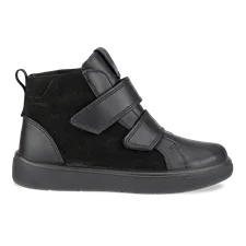Boys' ECCO® Street Tray Leather Waterproof Shoe - Black - Outside