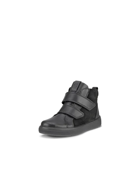 Kids' ECCO® Street Tray Leather Waterproof Shoe - Black - M