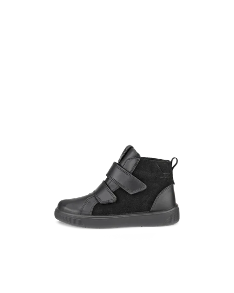 Kids' ECCO® Street Tray Leather Waterproof Shoe - Black - O