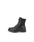 ECCO® Tredtray mellemhøj snørestøvle i læder til børn - Sort - O