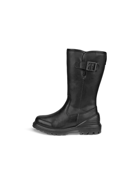 Kids' ECCO® Tredtray Leather High-Cut Boot - Black - O