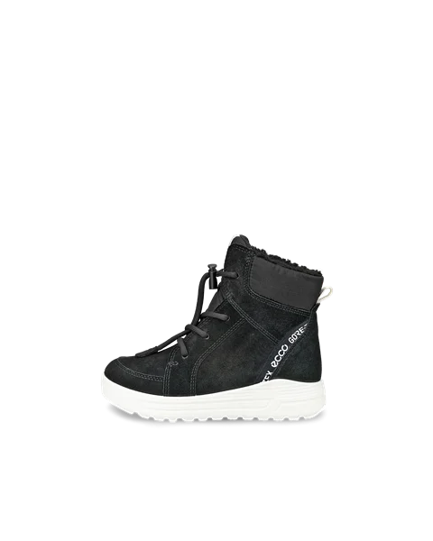 Kids' ECCO® Urban Snowboarder Suede Gore-Tex Winter Boot - Black - O