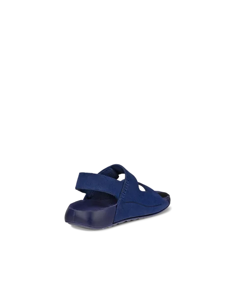 Kids' ECCO® Cozmo Nubuck Two Strap Sandal - Blue - B