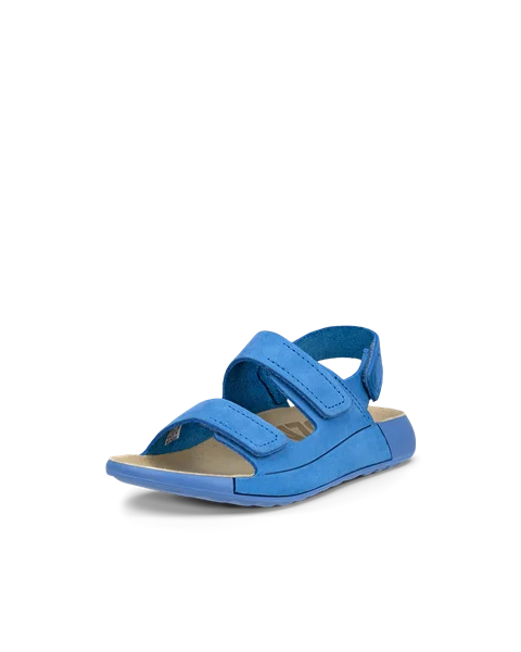 Kids' ECCO® Cozmo Nubuck Two Strap Sandal - Blue - M