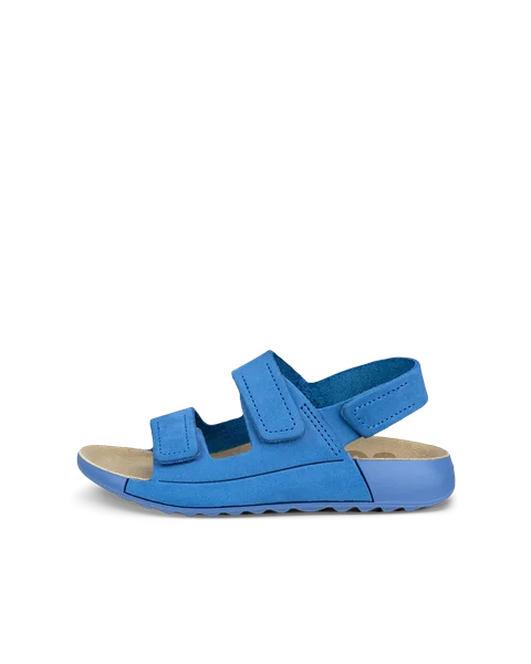 Kids' ECCO® Cozmo Nubuck Two Strap Sandal - Blue - O