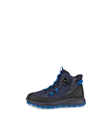 Kids' ECCO® Exostrike Kids Nubuck Waterproof Mid-Cut Outdoor Boot - Blue - O
