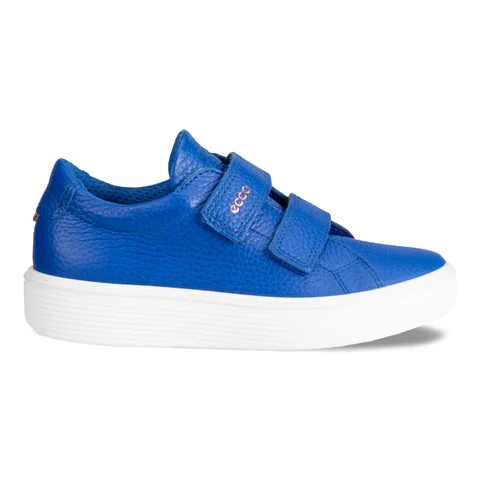 Kids' ECCO® Soft 60 Leather Trainer - Blue - Outside