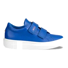 Kids' ECCO® Soft 60 Leather Trainer - Blue - Outside