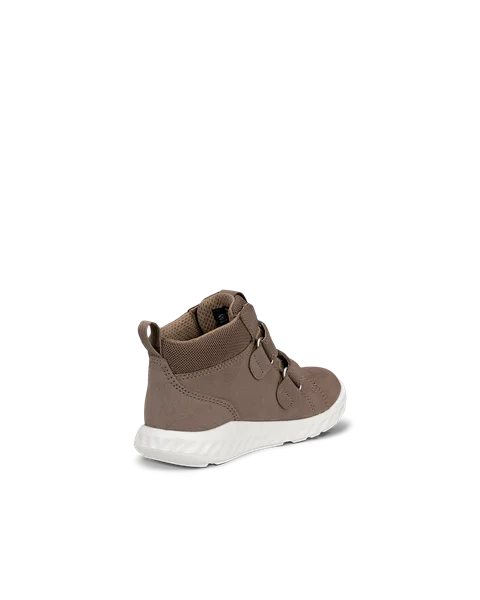 Dziecięce nubukowe buty sportowe na rzepy Gore-Tex ECCO® SP.1 Lite - Beżowy - B