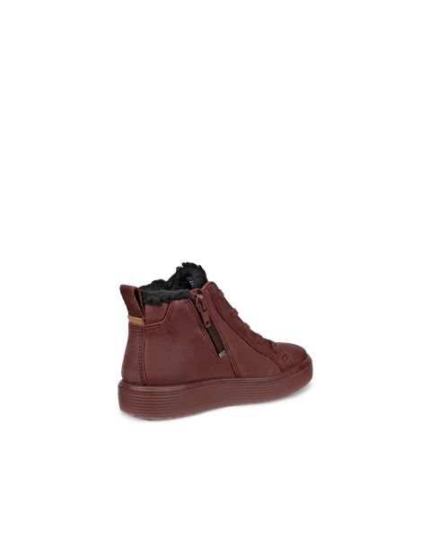 Kids' ECCO® Soft 60 Nubuck Waterproof Shoe - Claret - B