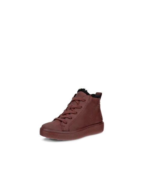 Kids' ECCO® Soft 60 Nubuck Waterproof Shoe - Claret - M