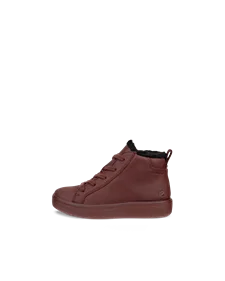 Kids' ECCO® Soft 60 Nubuck Waterproof Shoe - Claret - O