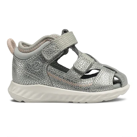 ECCO® Lite sailor sandaler i nubuck til piger | Sølv