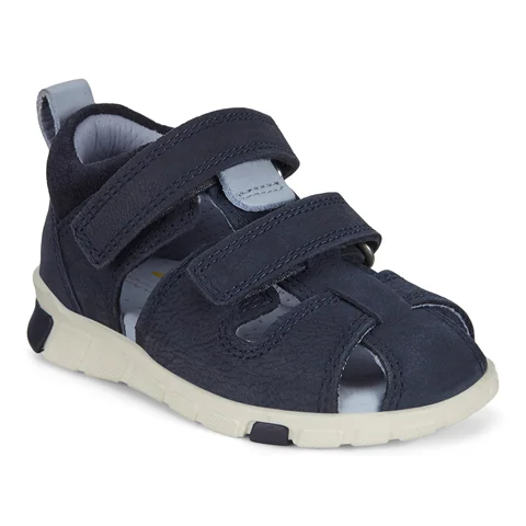 pakke Mundskyl Afskrække ECCO® Mini Stride sailor sandaler i nubuck til drenge | Marineblå