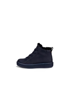 Kids' ECCO® Soft 60 Nubuck Waterproof Shoe - Navy - O