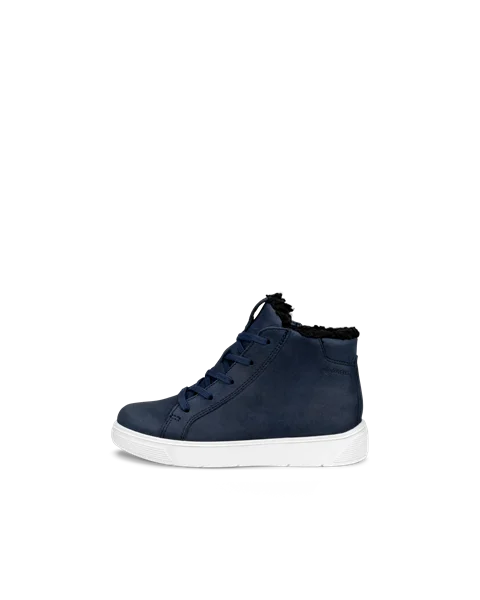 Kids' ECCO® Street Tray Nubuck Gore-Tex Shoe - Navy - O