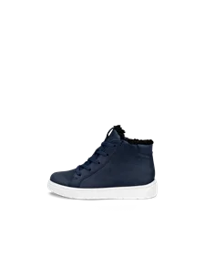 ECCO® Street Tray chaussures en nubuck Gore-Tex pour enfant - Bleu marine - O