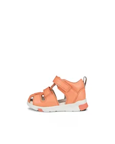 Dětské kožené sandály s uzavřenou špičkou ECCO® Mini Stride - Oranžová  - O
