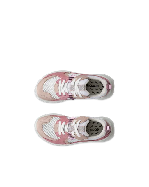 ECCO® BIOM 2.2 baskets de plein air en cuir pour enfant - Pink - Top_Left_Pair