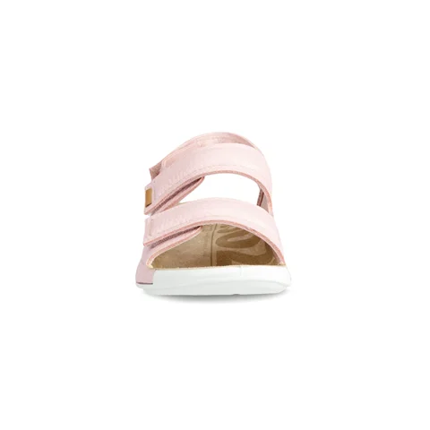 Dziecięce skórzane sandały z paskami ECCO® Cozmo 60 - Różowy - Front