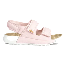 Kids' ECCO® Cozmo 60 Leather Two Strap Sandal - Pink - Outside