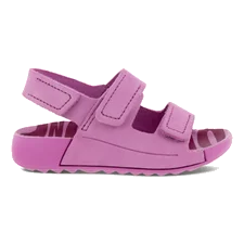 Girls' ECCO® Cozmo Nubuck Two Strap Sandal - Pink - Outside
