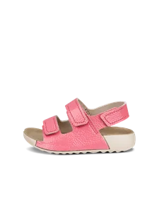 Otroški usnjeni sandali z dvema paščkoma ECCO® Cozmo - Pink - O