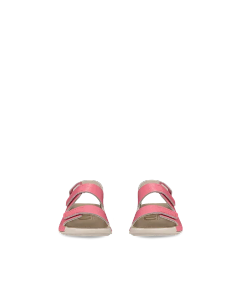 ECCO® Cozmo sandale en cuir deux brides pour enfant - Pink - Front_Pair