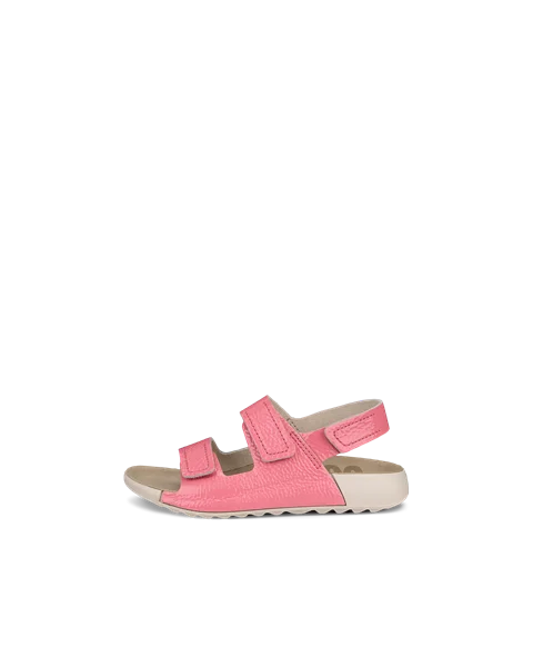 Kids' ECCO® Cozmo Leather Two Strap Sandal - Pink - O